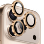 Szkła NORTHJO z metalową ramką do ochrony obiektywów tylnego aparatu do iPhone 17 Pro / 17 Pro Max - złoty