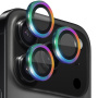 Szkła NORTHJO z metalową ramką do ochrony obiektywów tylnego aparatu dla iPhone 17 Pro / 17 Pro Max - tęczowe