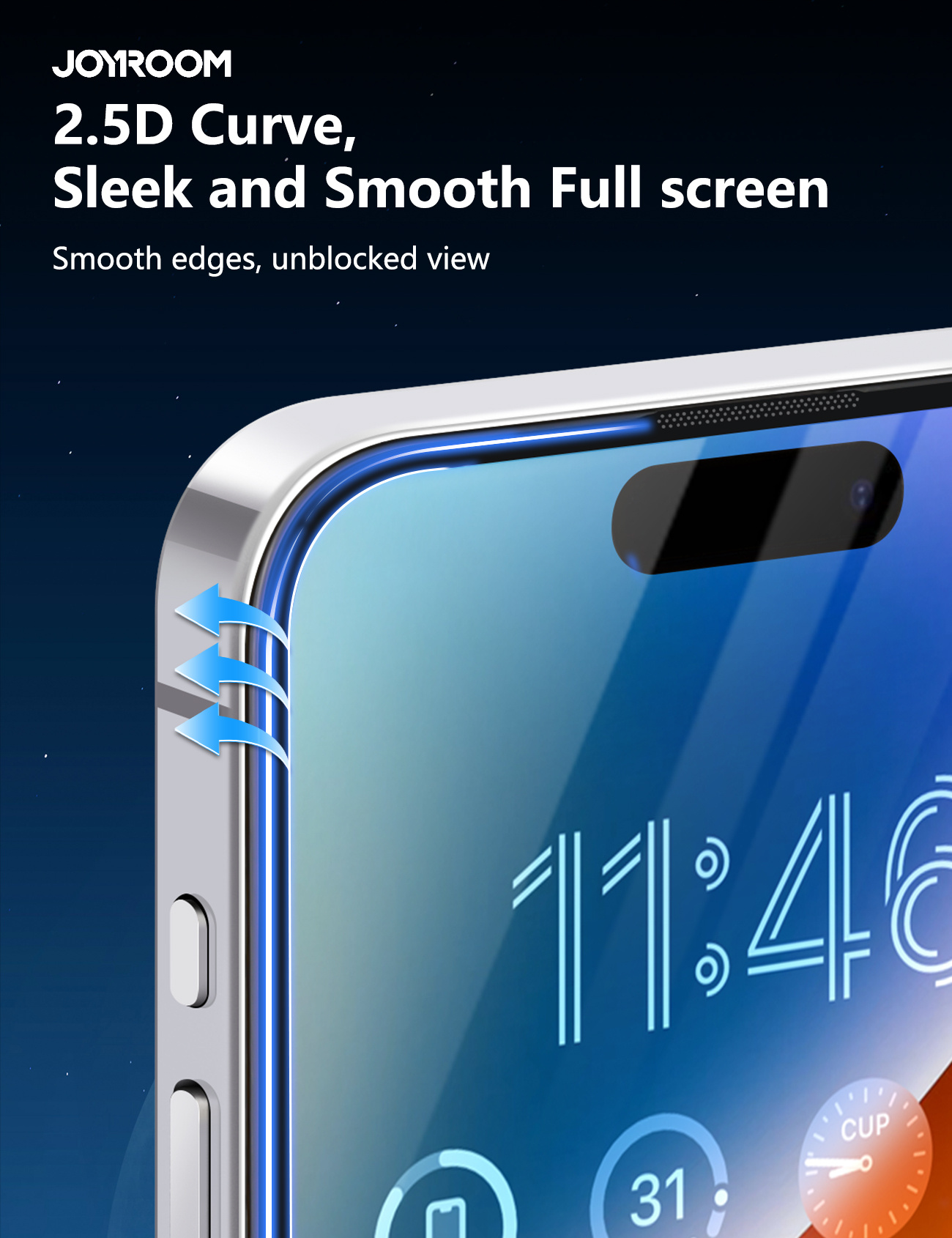 Szkło hartowane JOYROOM 2.5D Anti-Spy z czarną ramką do iPhone 17