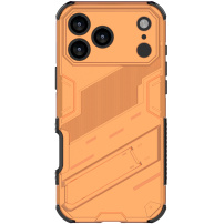Wytrzymałe etui ochronne z podstawką do iPhone 17 Pro - pomarańczowe
