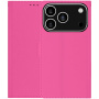 Etui zamykane ze skóry PU do iPhone 17 Pro / 18 Pro - fuksja