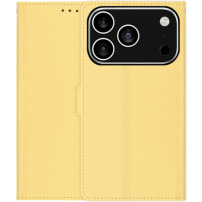 Etui z klapką z skóry PU dla iPhone 17 Pro Max - żółte