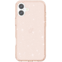 Przezroczyste etui z brokatem na iPhone 17 - różowo-złote