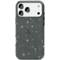 Przezroczyste etui z brokatem na iPhone 17 Pro Max - szary