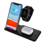 Q20 4w1 składana bezprzewodowa podstawka do iPhone / Apple Watch / AirPods ze złączem Lightning - 15W - czarny