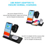 Q20 4w1 składana bezprzewodowa podstawka do iPhone / Apple Watch / AirPods ze złączem Lightning - 15W - czarny
