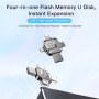 Dysk flash Yesido FL15 4w1 ze złączami USB-C / Lightning / USB-A / micro USB - 64GB - srebrny