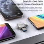 Dysk flash Yesido FL15 4w1 ze złączami USB-C / Lightning / USB-A / micro USB - 64GB - srebrny