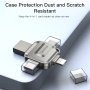 Dysk flash Yesido FL15 4w1 ze złączami USB-C / Lightning / USB-A / micro USB - 256GB - srebrny
