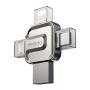 Dysk flash Yesido FL15 4w1 ze złączami USB-C / Lightning / USB-A / micro USB - 256GB - srebrny