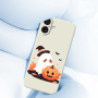 Etui ochronne ze wzorem ducha z dynią na iPhone 17 - beżowe
