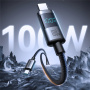 JOYROOM S-A16 Pro Opleciony kabel ładująco-transmisyjny - USB-C do USB-C - 1,2 m - czarny
