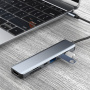 Hub 7w1 - slot na kartę SD / TF / HDMI / 2x USB-C / 2x USB-A na USB-C - szary