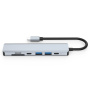 Hub 7w1 - slot na kartę SD / TF / HDMI / 2x USB-C / 2x USB-A na USB-C - szary