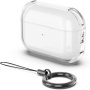 Przezroczyste etui z karabińczykiem do AirPods Pro 3 - różowe