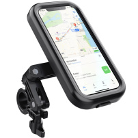 HL-159 Uniwersalny magnetyczny wodoodporny futerał z uchwytem rowerowym i motocyklowym na kierownicę do iPhone'a - czarny
