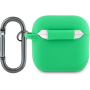 Lacoste Croc Logo silikonowe etui z karabińczykiem do AirPods 4 / 5 - zielone