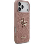 Guess Fixed Glitter 4G Metal Logo błyszcząca obudowa do iPhone 17 Pro Max - różowy