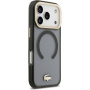Lacoste Frosted Finish Gold Logo etui z MagSafe do iPhone 17 Pro - szary