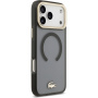 Lacoste Frosted Finish Gold Logo etui z MagSafe do iPhone 17 Pro Max - szary