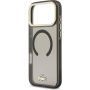 Lacoste Frosted Finish Gold Logo etui z MagSafe do iPhone 17 Pro Max - szary
