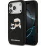 Karl Lagerfeld Double Heads silikonowe etui z MagSafe do iPhone 17 Pro - czarny