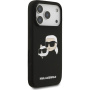 Karl Lagerfeld Double Heads silikonowe etui z MagSafe do iPhone 17 Pro - czarny