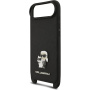 Karl Lagerfeld Saffiano Crossbody Metal Karl and Choupette etui z regulowanym paskiem do iPhone Air - czarny