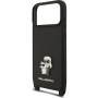 Karl Lagerfeld Saffiano Crossbody Metal Karl and Choupette etui z regulowanym paskiem do iPhone 17 Pro - czarny