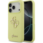 Etui silikonowe Guess 4G Metal Logo do iPhone 17 Pro - neonowy żółty