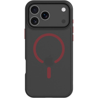 Tactical Hyperstealth 2.0 transparentne etui z czerwonym MagSafe do iPhone 17 Pro Max - czarny
