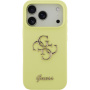 Etui silikonowe Guess 4G Metal Logo do iPhone 17 Pro - neonowy żółty