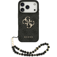 Etui Guess 4G Metal Logo Strap z paskiem do iPhone 17 Pro - szary