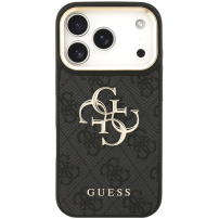 Etui Guess 4G Metal Logo Gold Frame do iPhone 17 Pro Max - szary