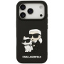 Karl Lagerfeld 3D Rubber Karl and Choupette etui na iPhone 17 Pro - czarny