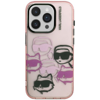 Karl Lagerfeld IML Multi K&CH Heads etui na iPhone 15 Pro - różowy