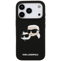 Karl Lagerfeld Double Heads silikonowe etui z MagSafe do iPhone 17 Pro - czarny