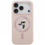 Karl Lagerfeld Karl and Choupette silikonowe etui z MagSafe do iPhone 17 Pro - różowe