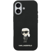 Karl Lagerfeld Metal Ikonik silikonowe etui na iPhone 17 - czarny