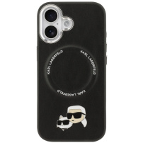 Karl Lagerfeld Karl and Choupette Heads Pins etui z MagSafe do iPhone 17 - czarny