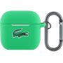 Lacoste Croc Logo silikonowe etui z karabińczykiem do AirPods 4 / 5 - zielone