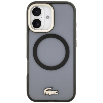 Lacoste Frosted Finish Gold Logo etui z MagSafe do iPhone 17 - szary
