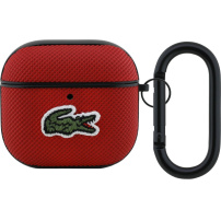 Lacoste Petit Pique Croc Logo Patch etui z karabińczykiem do AirPods 4 / 5 - czerwony