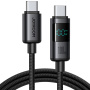 JOYROOM S-A16 Pro Opleciony kabel ładująco-transmisyjny - USB-C do USB-C - 1,2 m - czarny