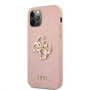 Guess Saffiano Big 4G Metal Logo etui do iPhone 12 Pro Max - różowy