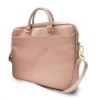Guess Saffiano Vintage Script torba dla MacBook do 16" - różowo-złoty