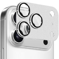 NORTHJO Szkło hartowane z metalową ramką do ochrony obiektywów aparatu dla iPhone 17 Pro - srebrne