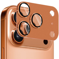 NORTHJO Szkło hartowane z metalową ramką do ochrony obiektywów aparatu dla iPhone 17 Pro Max - pomarańczowe