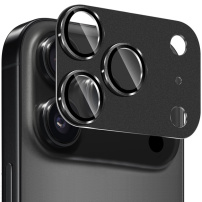 NORTHJO Szkło hartowane z metalową ramką do ochrony obiektywów aparatu dla iPhone 17 Pro Max - czarne