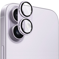 ENKAY Szkło hartowane z szlifowaną ramką do ochrony obiektywów aparatu dla iPhone 17 - fioletowe